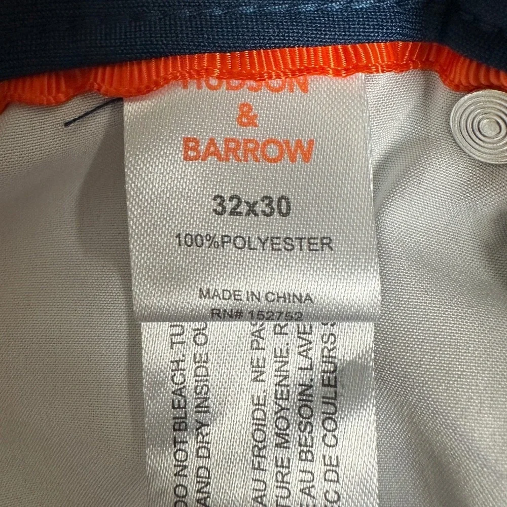 NEW Hudson Barrow Pants Mens 32X30 Midnight Blue Performance Tech Chino 5-Pocket